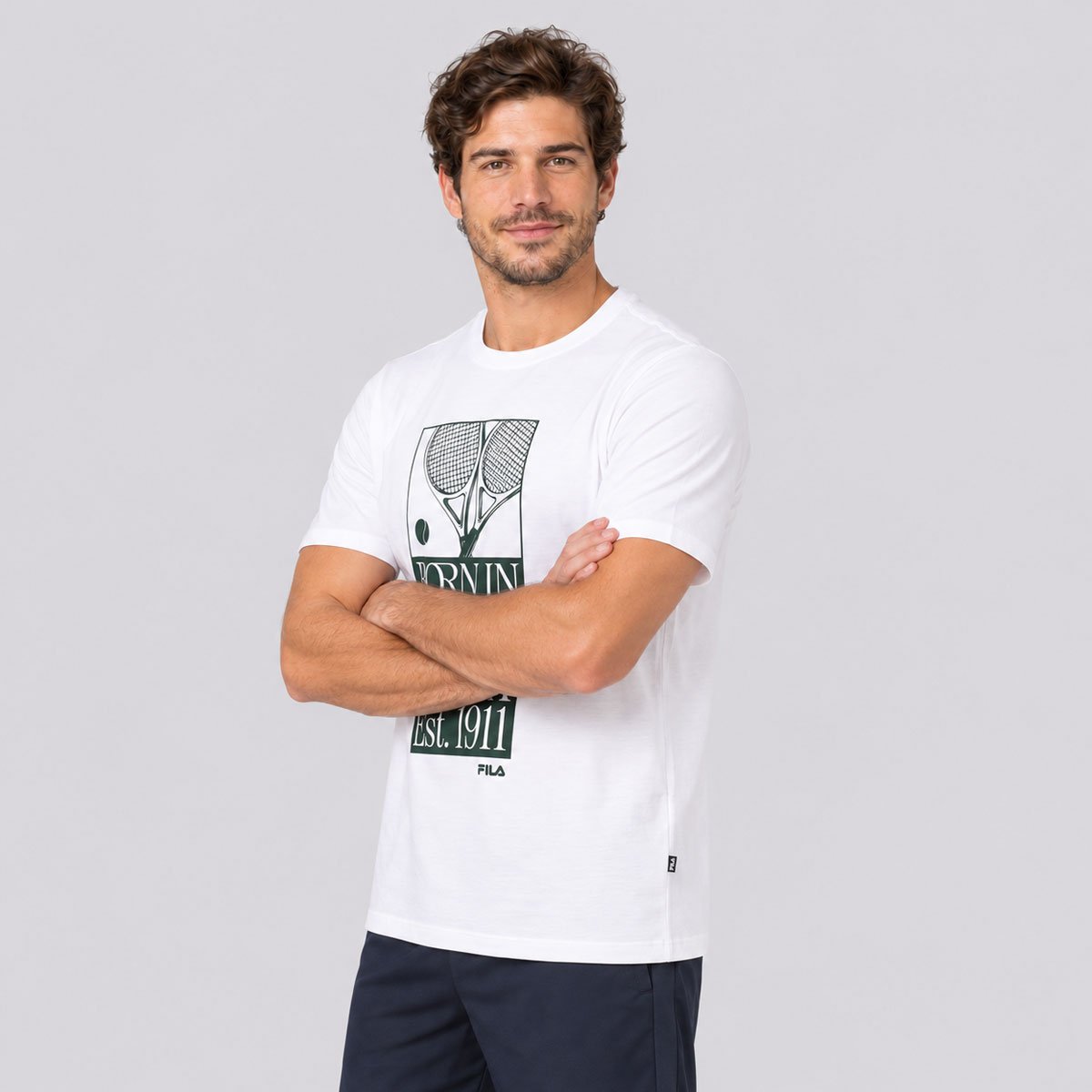Camiseta Fila Regular Est1991 Graphic Branca Branco 3