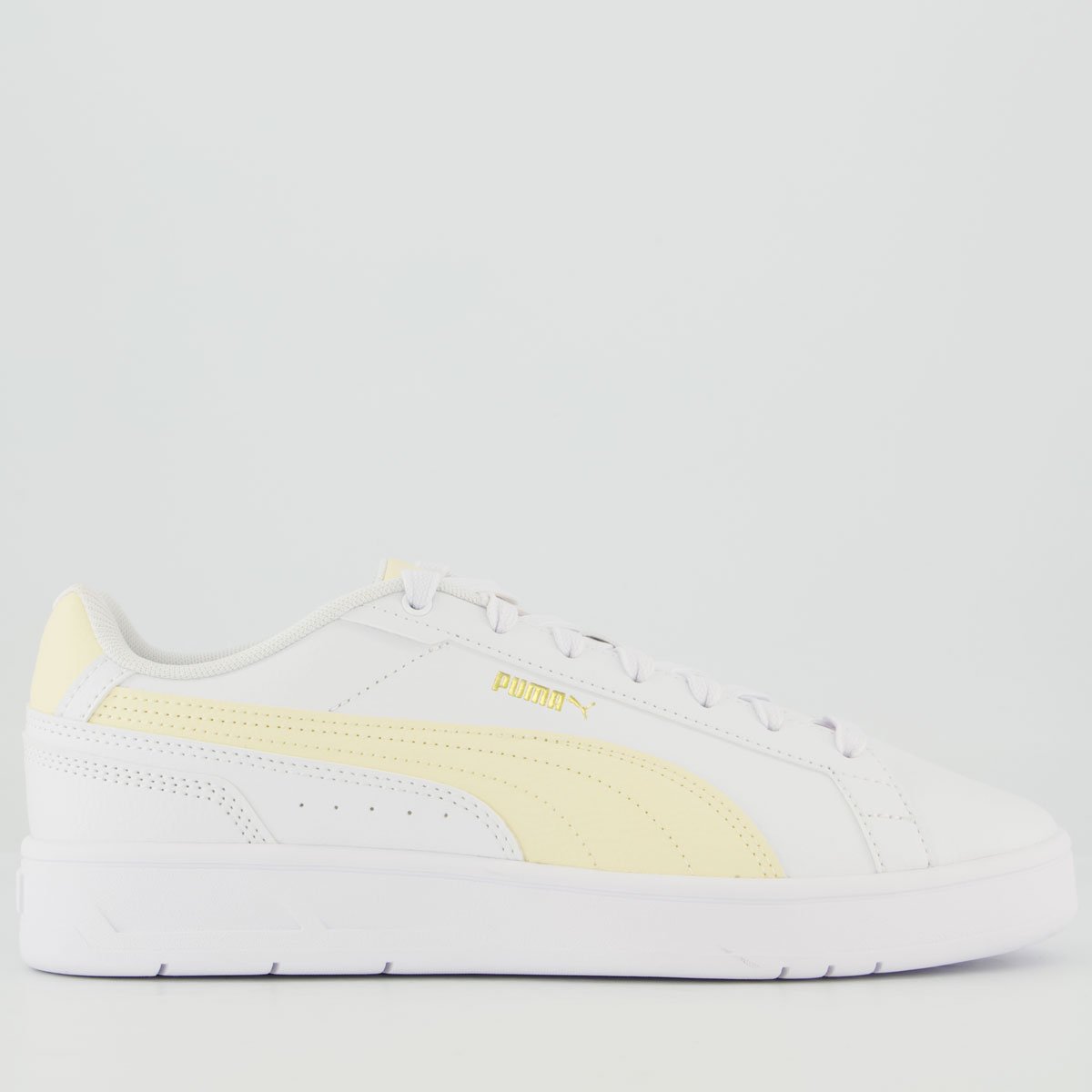 Tênis Puma Court Classic Feminino Branco e Amarelo