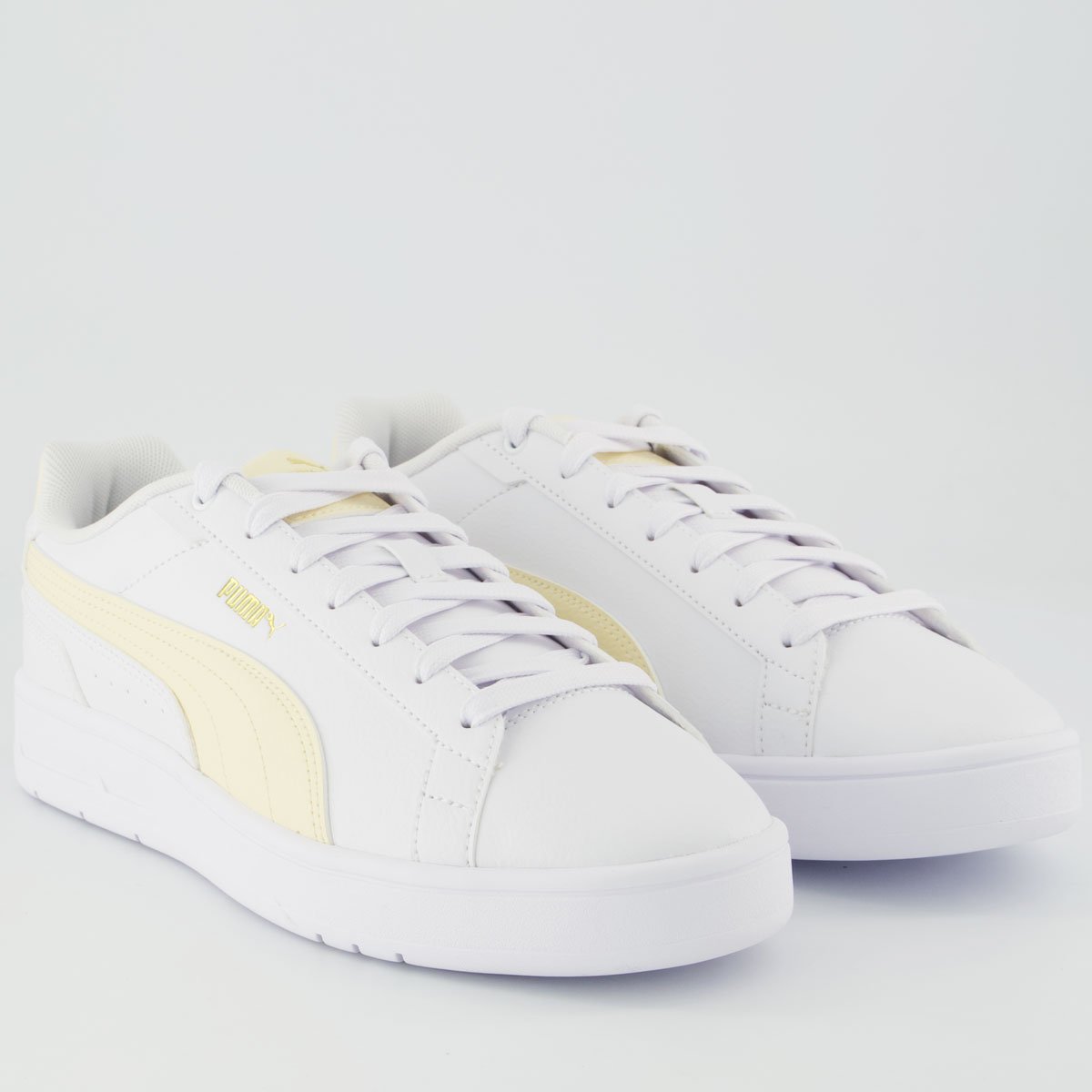 Tênis Puma Court Classic Feminino Branco e Amarelo Branco/Amarelo 2