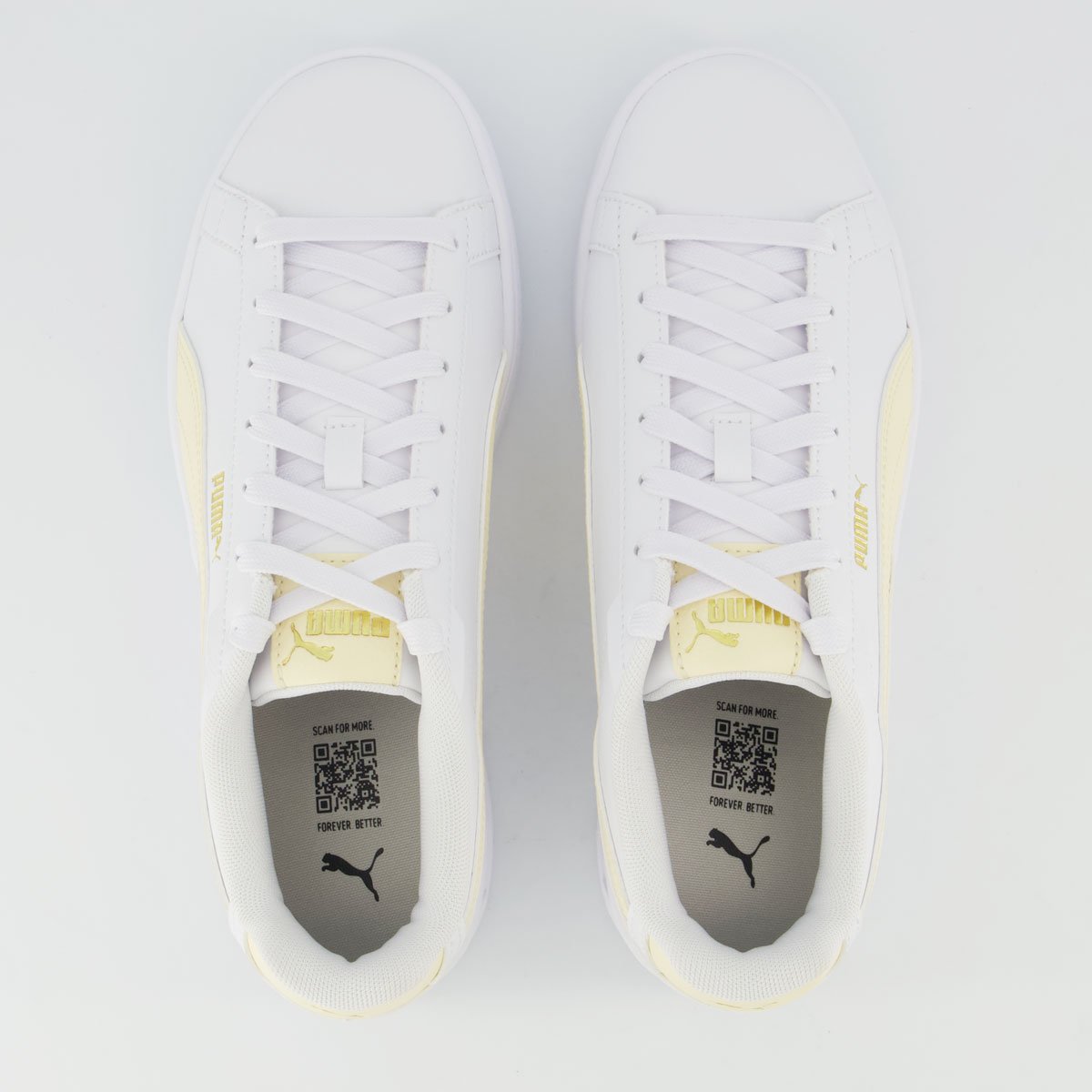 Tênis Puma Court Classic Feminino Branco e Amarelo Branco/Amarelo 4