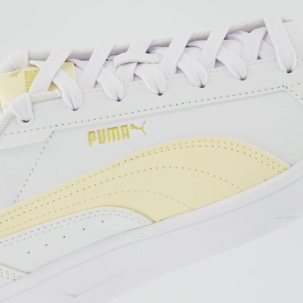 Tênis Puma Court Classic Feminino Branco e Amarelo Branco/Amarelo 7