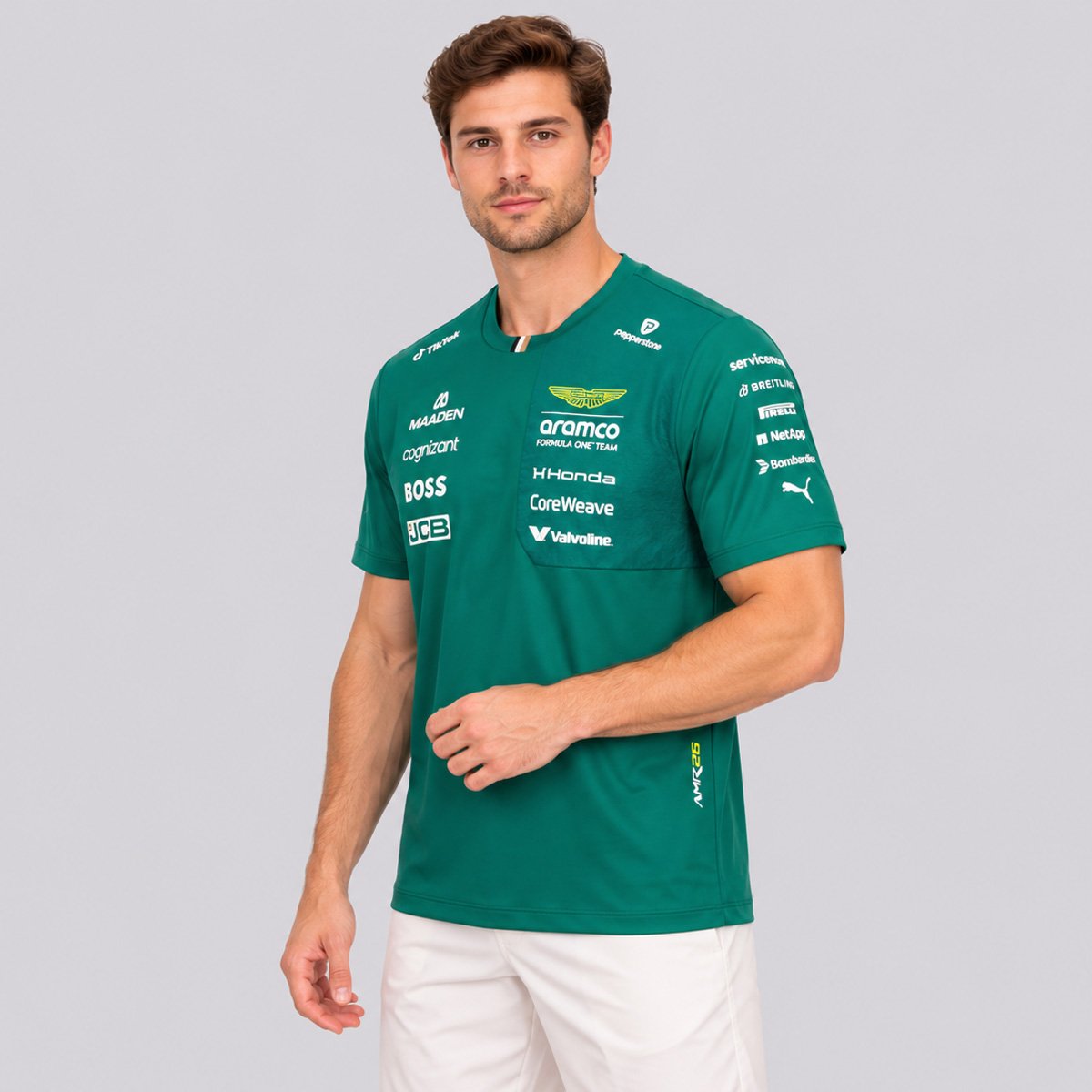 Camiseta Puma Aston Martin F1 Replica Tee Verde Verde 2