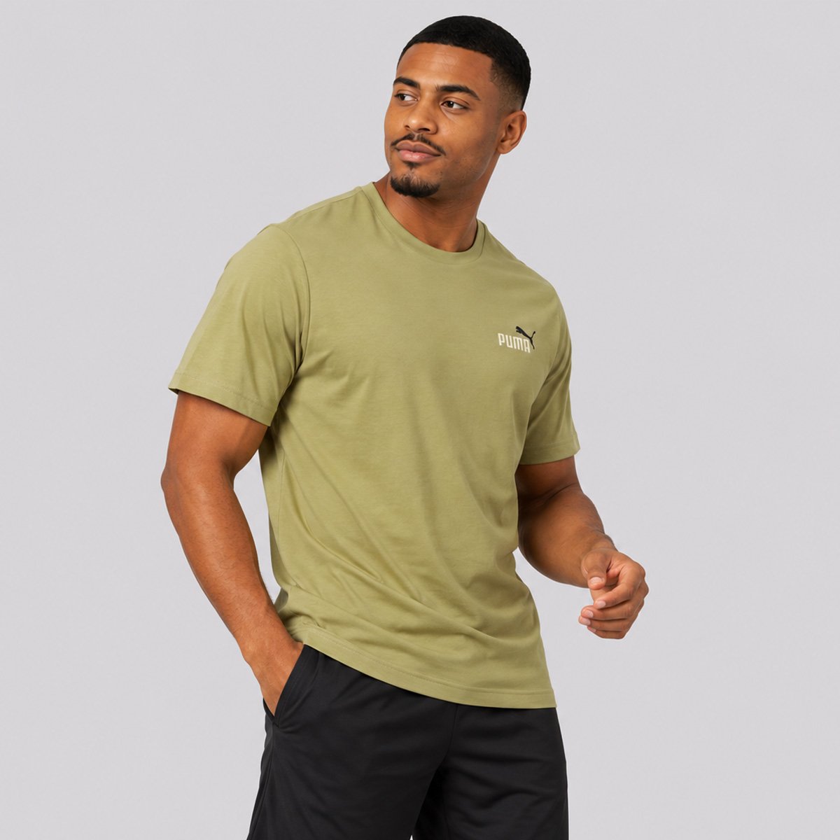 Camiseta Puma Ess 2 Color Logo Small No.1 Verde Verde 2