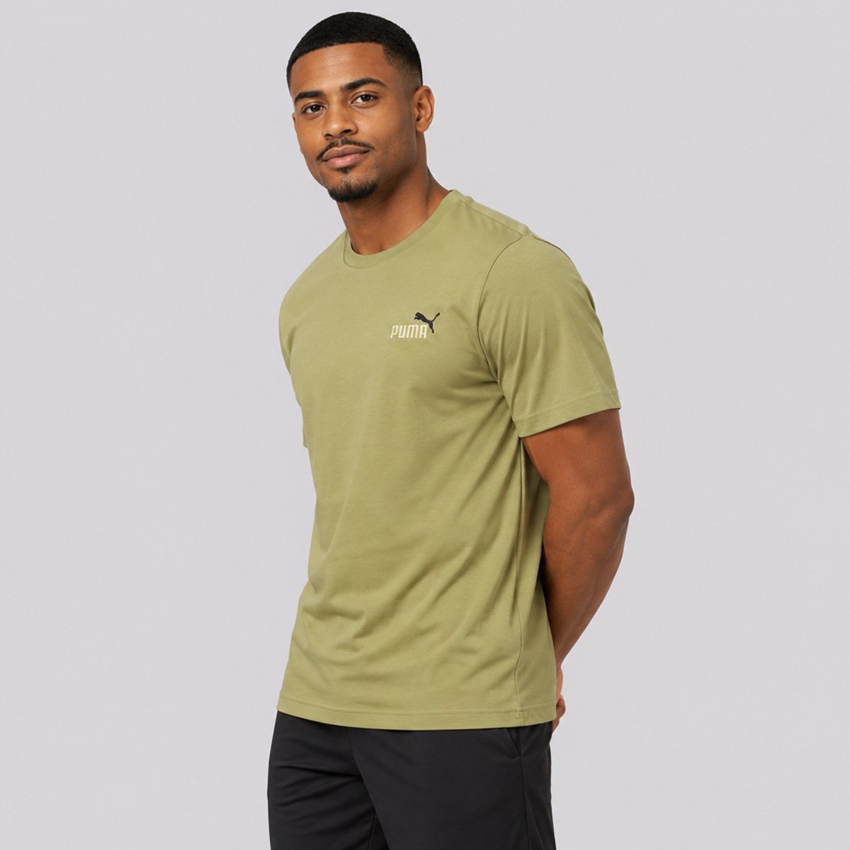 Camiseta Puma Ess 2 Color Logo Small No.1 Verde Verde 3