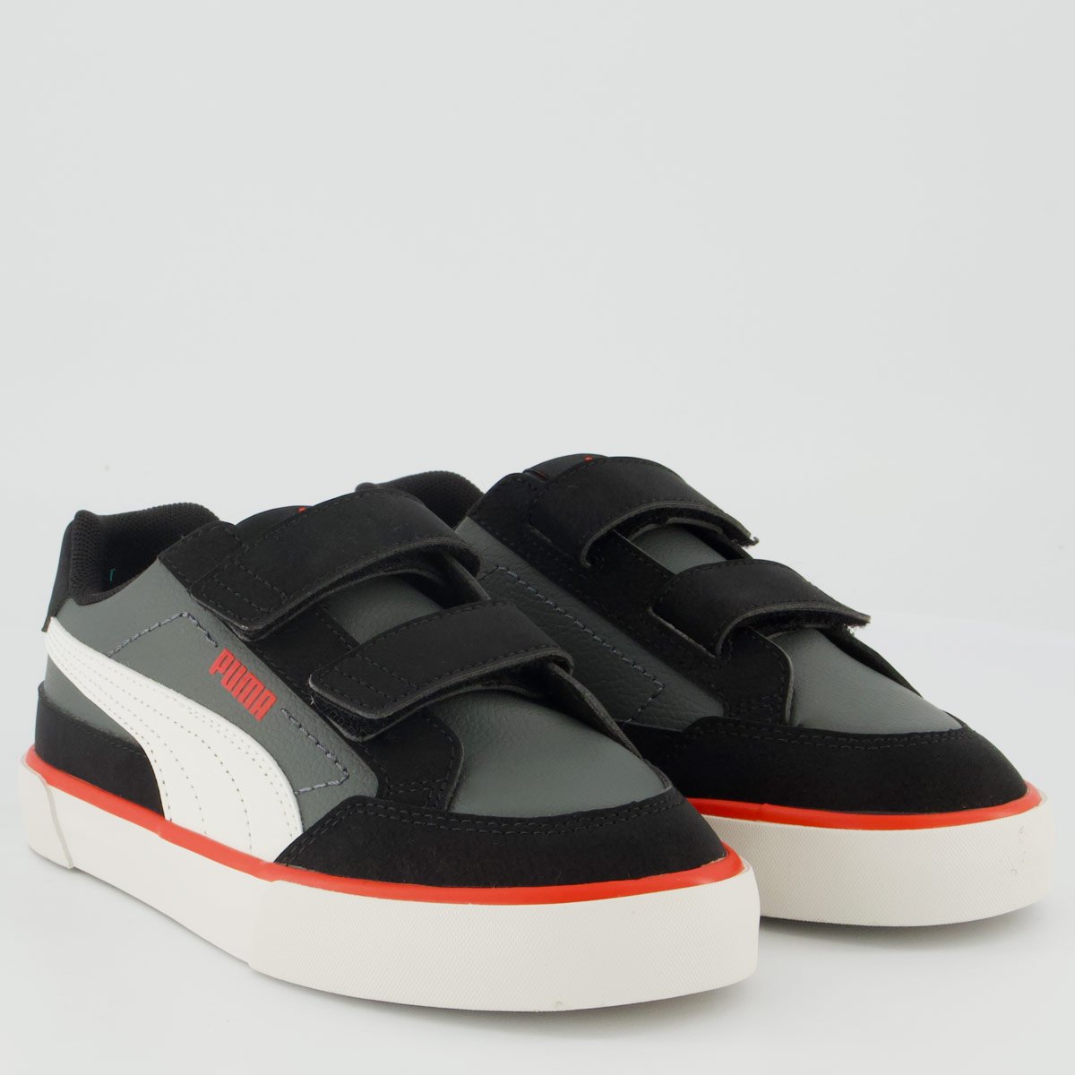 Tênis Puma Court Classic Vulc Kids V Infantil Preto Preto 2