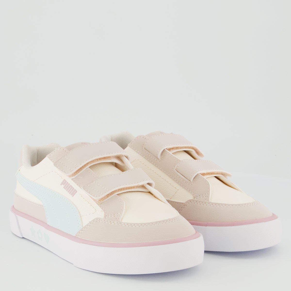 Tênis Puma Court Classic Vulc Kids V Infantil Bege Bege 2