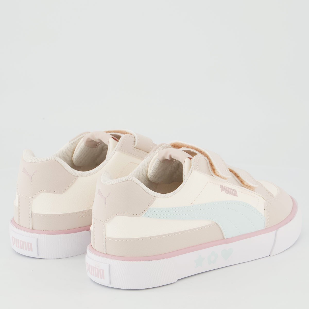 Tênis Puma Court Classic Vulc Kids V Infantil Bege Bege 3