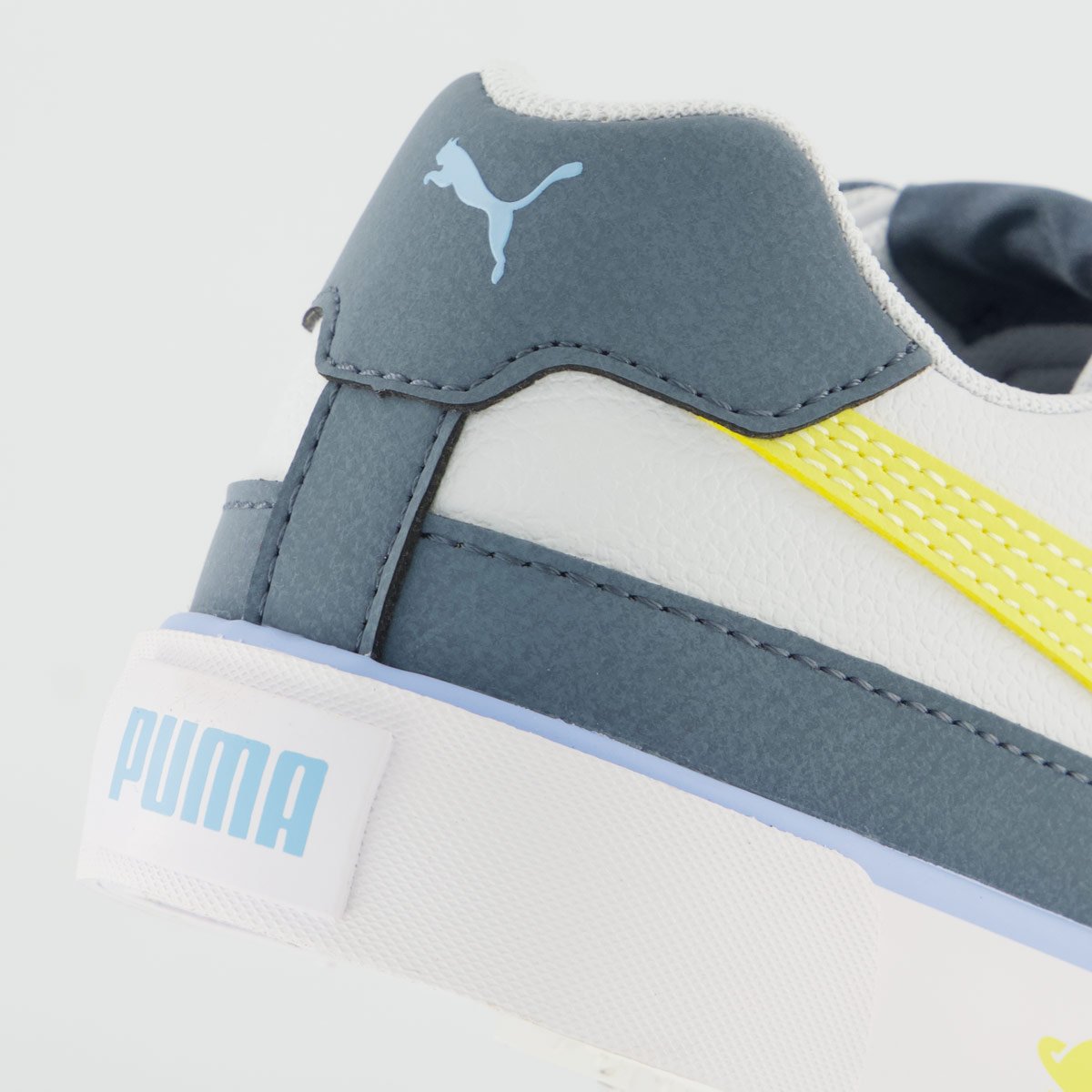 Tênis Puma Court Classic Vulc Kids Fun V Infantil Branco e Azul Branco/Azul 6