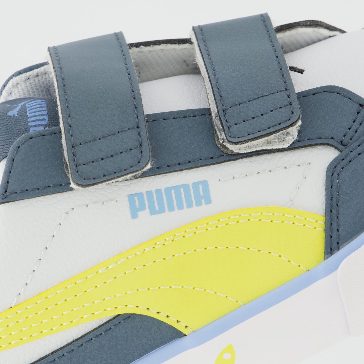 Tênis Puma Court Classic Vulc Kids Fun V Infantil Branco e Azul Branco/Azul 7