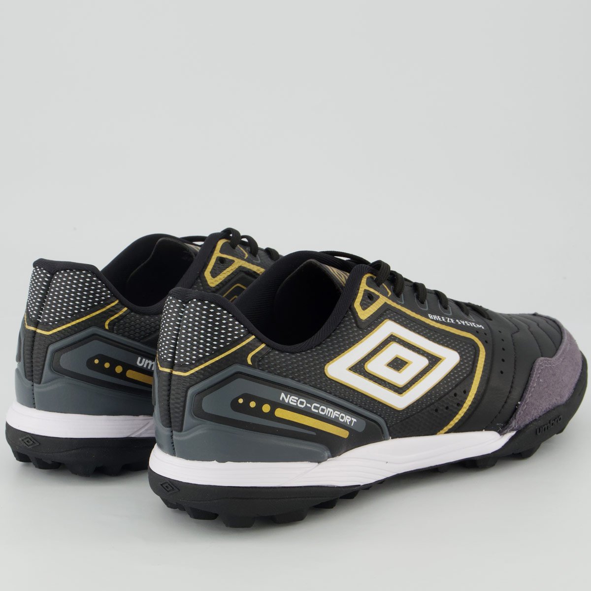 Chuteira Umbro Neo Comfort II Society Preto e Cinza Preto/Cinza 3