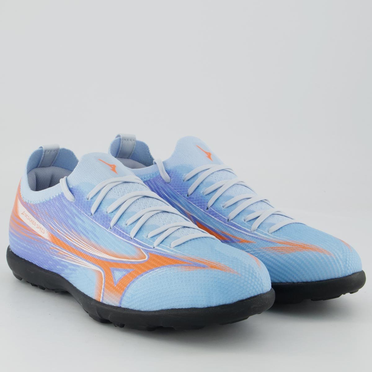 Chuteira Mizuno Alpha Club AS Society Azul e Laranja Azul/Laranja 2