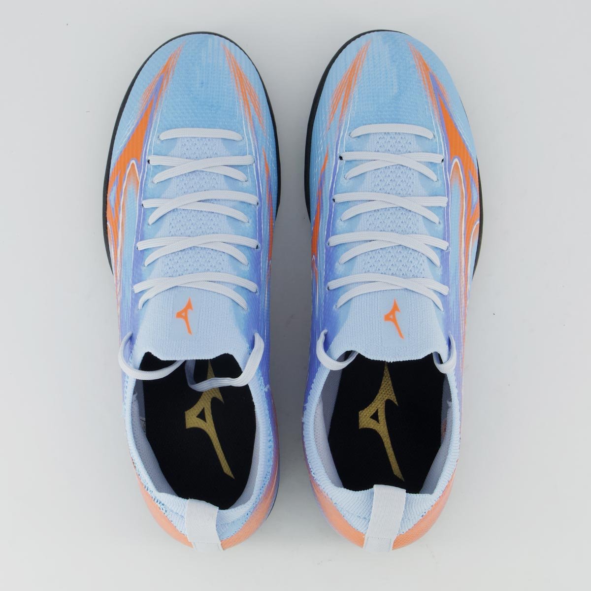 Chuteira Mizuno Alpha Club AS Society Azul e Laranja Azul/Laranja 4
