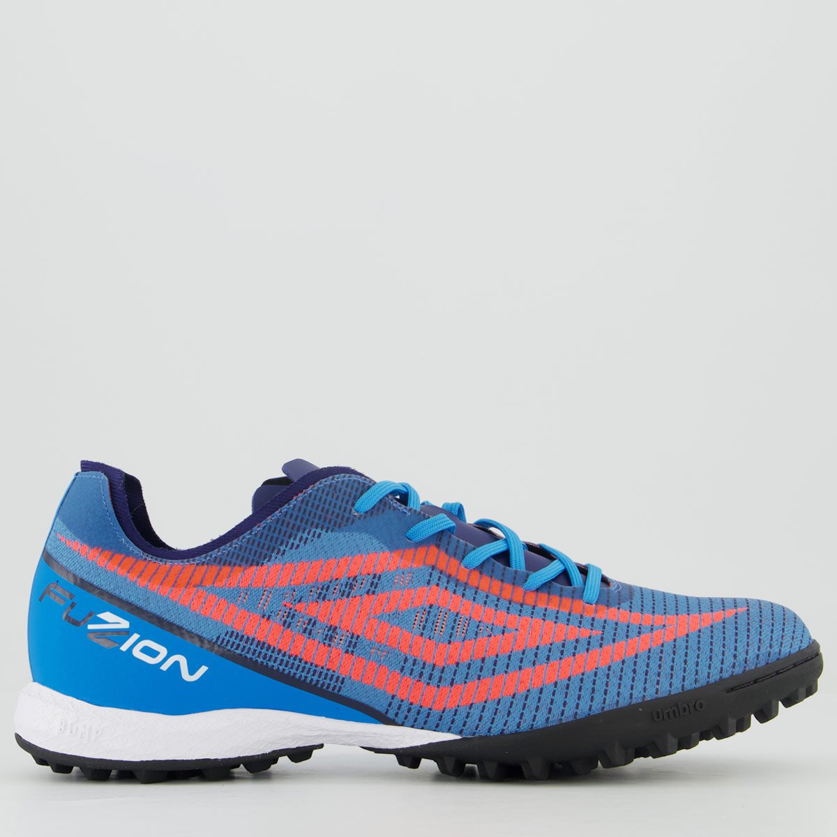 Chuteira Umbro Fuzion II Society Azul e Rosa