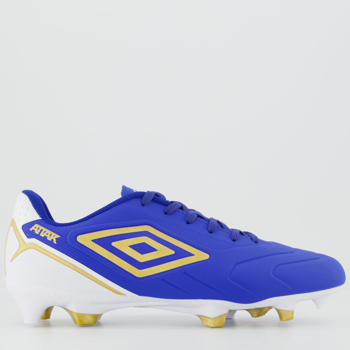 Chuteira Umbro Attak III Campo Azul e Branco