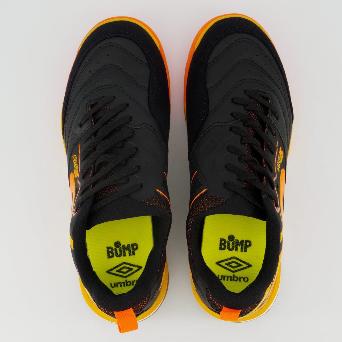 Chuteira Umbro Pro 5 Stable Futsal Preta e Laranja Preto/Laranja 4