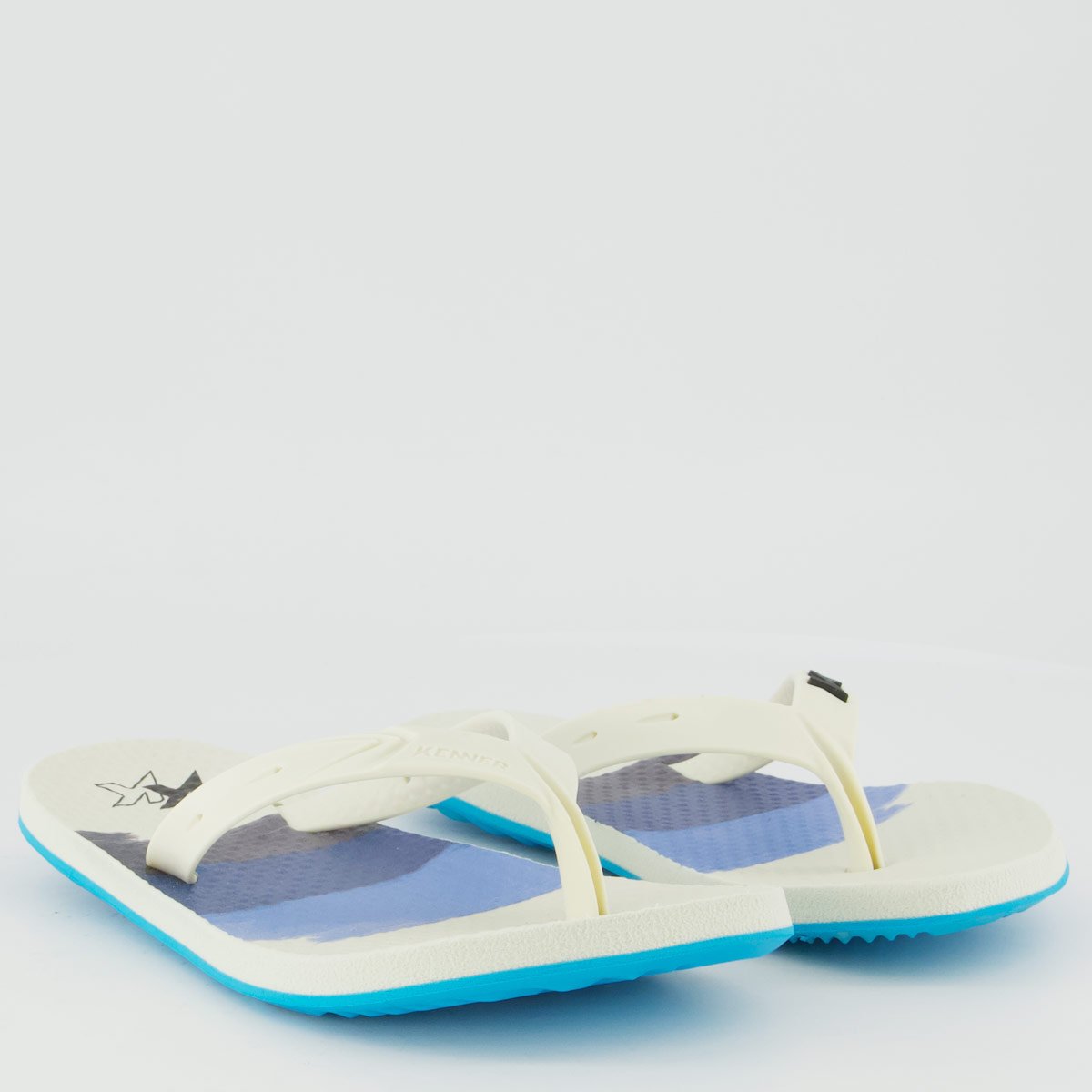 Chinelo Kenner Strike Infantil Branco e Azul Branco/Azul 3