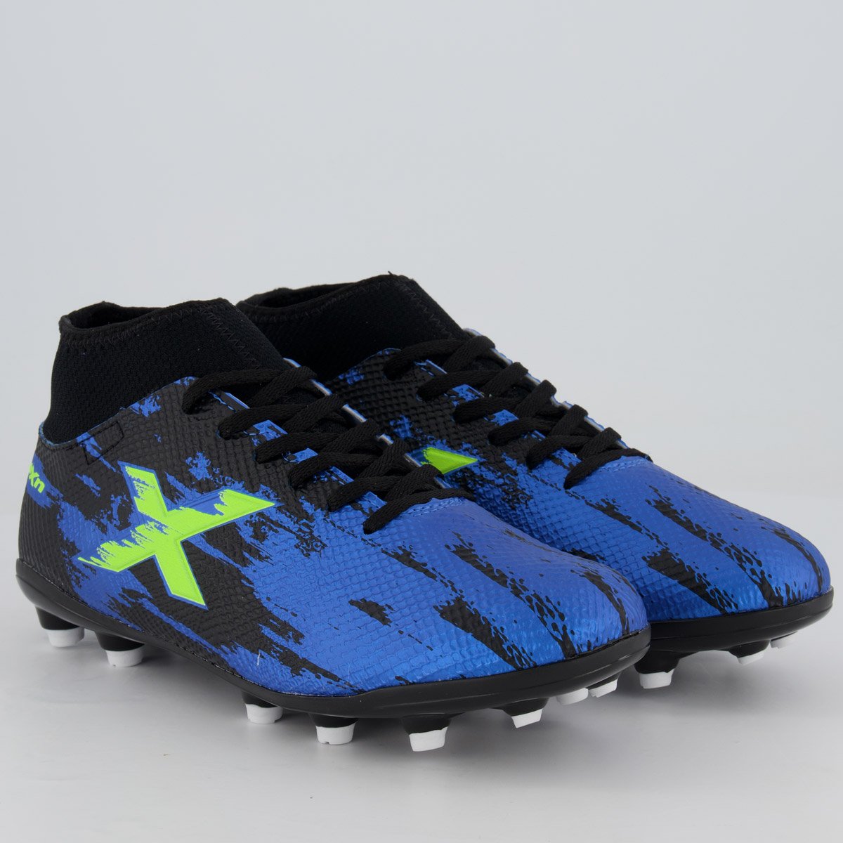 Chuteira Oxn Fusion Grip 3 Neo Campo Azul Azul