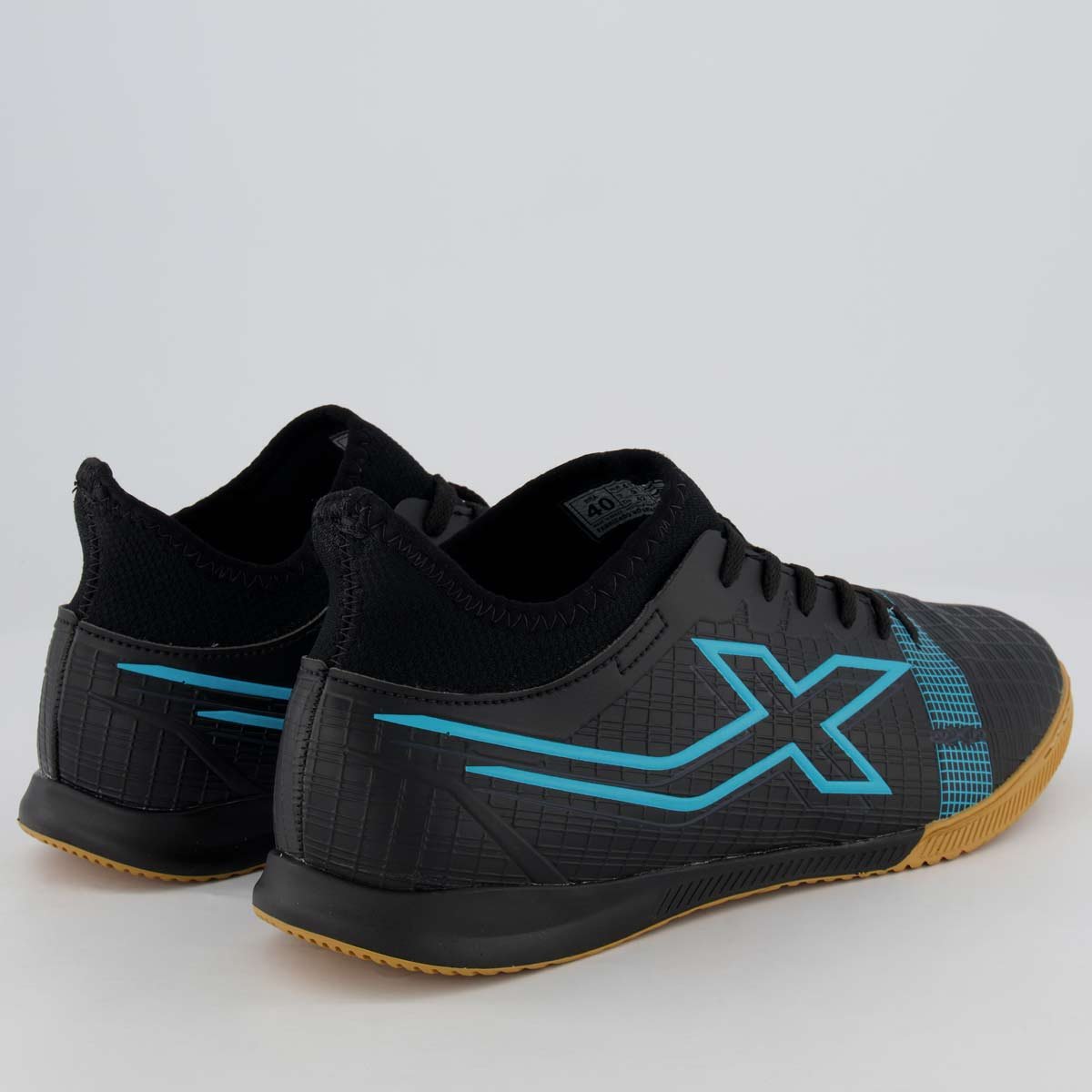 Chuteira Oxn Velox 4 Neo Futsal Preta e Azul Preto 3