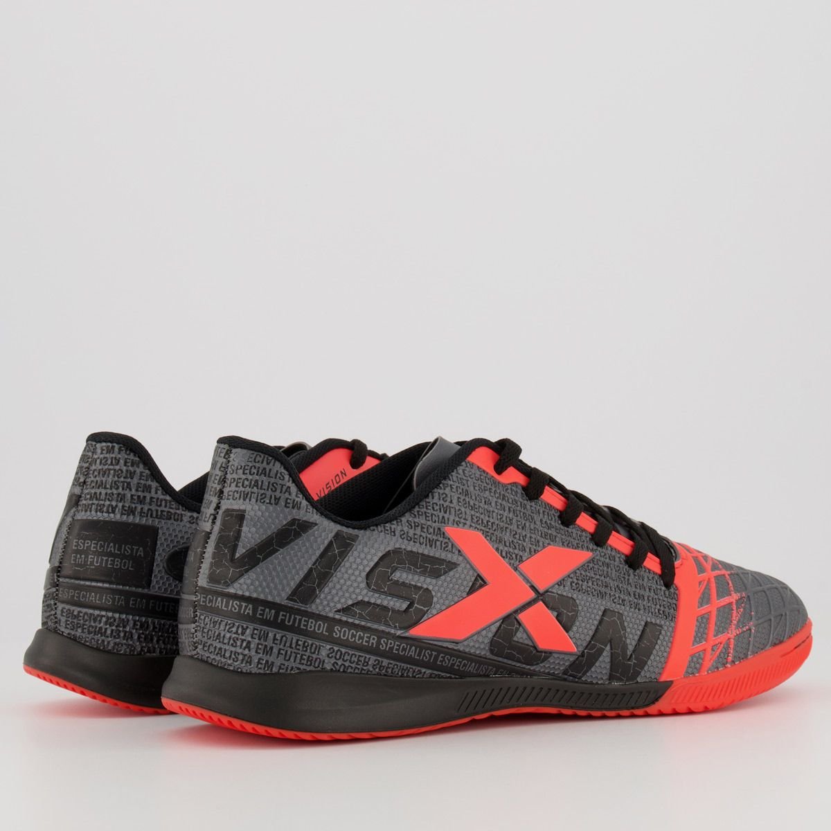 Chuteira Oxn Vision Futsal Grafite e Preto Grafite/Preto 2