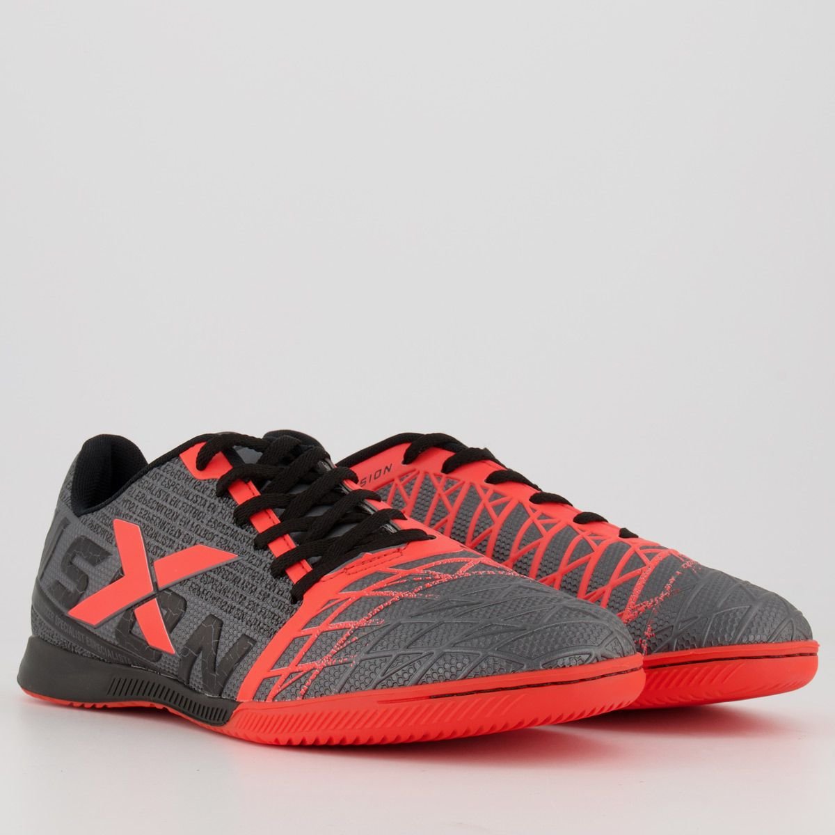 Chuteira Oxn Vision Futsal Grafite e Preto Grafite/Preto 3