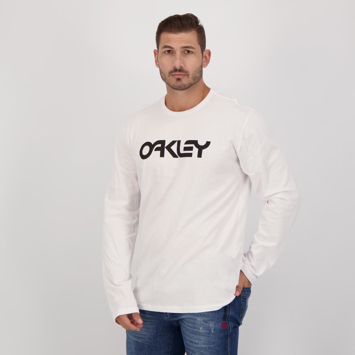 Camiseta Oakley Mark II Manga Longa Branca Branco 2