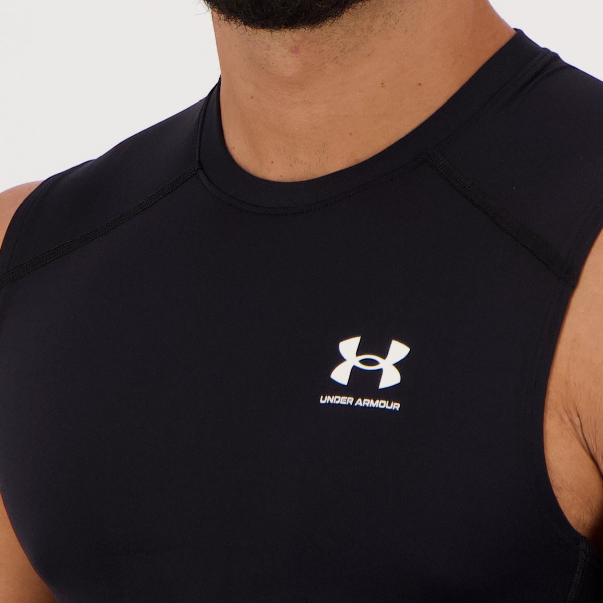 Regata de Compressão Under Armour HG Preta Preto 4