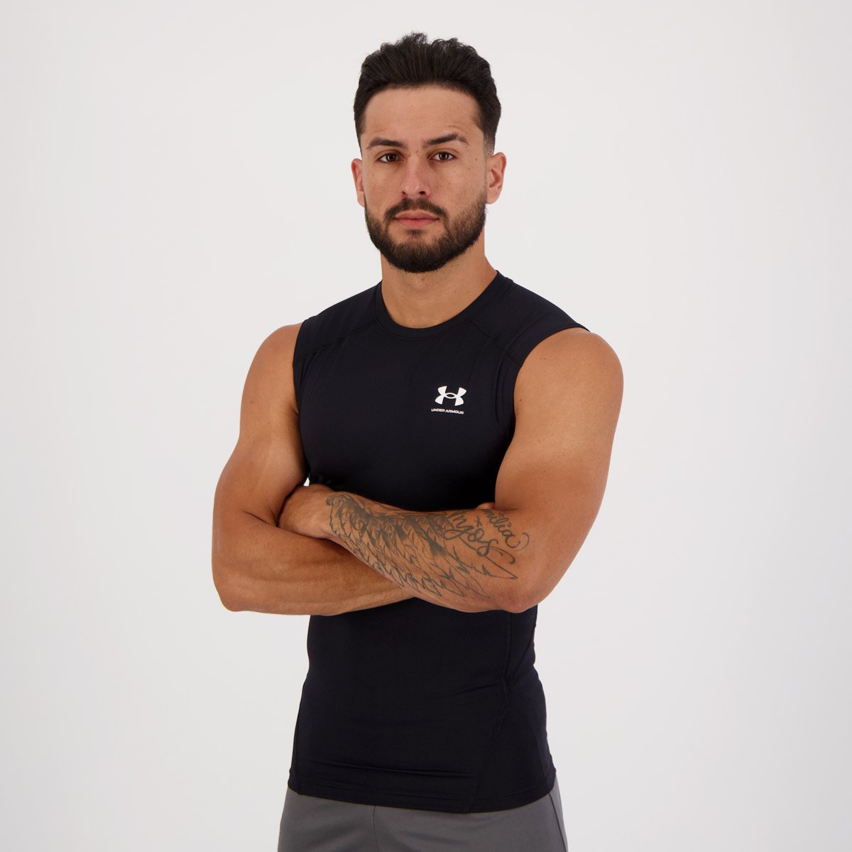 Regata de Compressão Under Armour HG Preta Preto 5