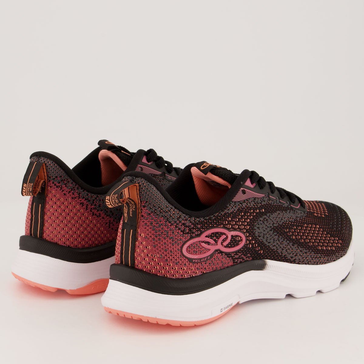 Tênis Olympikus Veloz 2 Feminino Preto e Salmão Preto 3