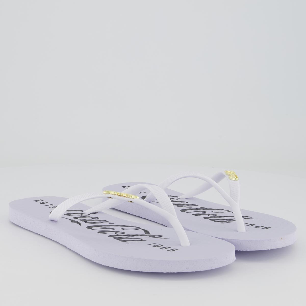 Chinelo Coca Cola 1886 Feminino Branco Branco 3