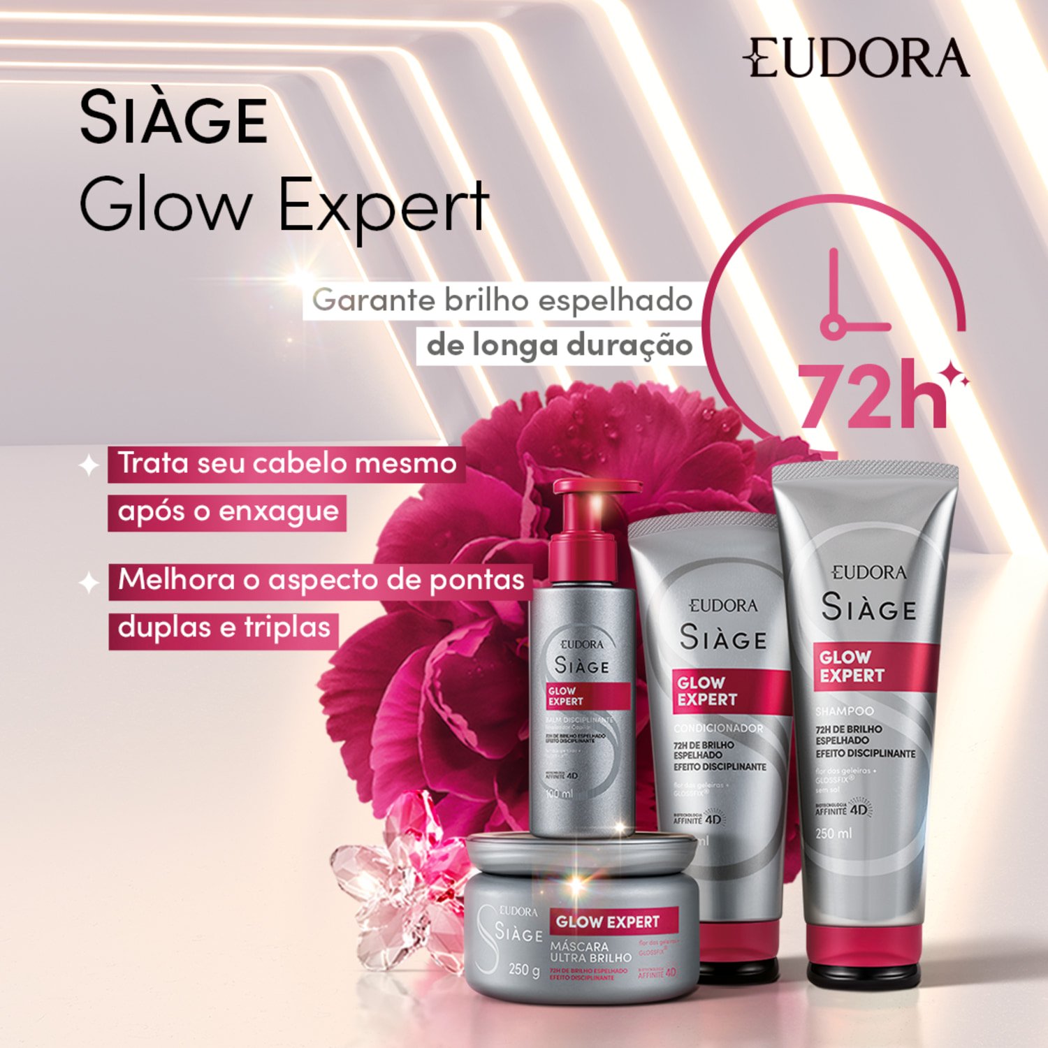 Eudora Kit Siàge Glow Expert: Shampoo 250ml + Condicionador 200ml ÚNICO 3