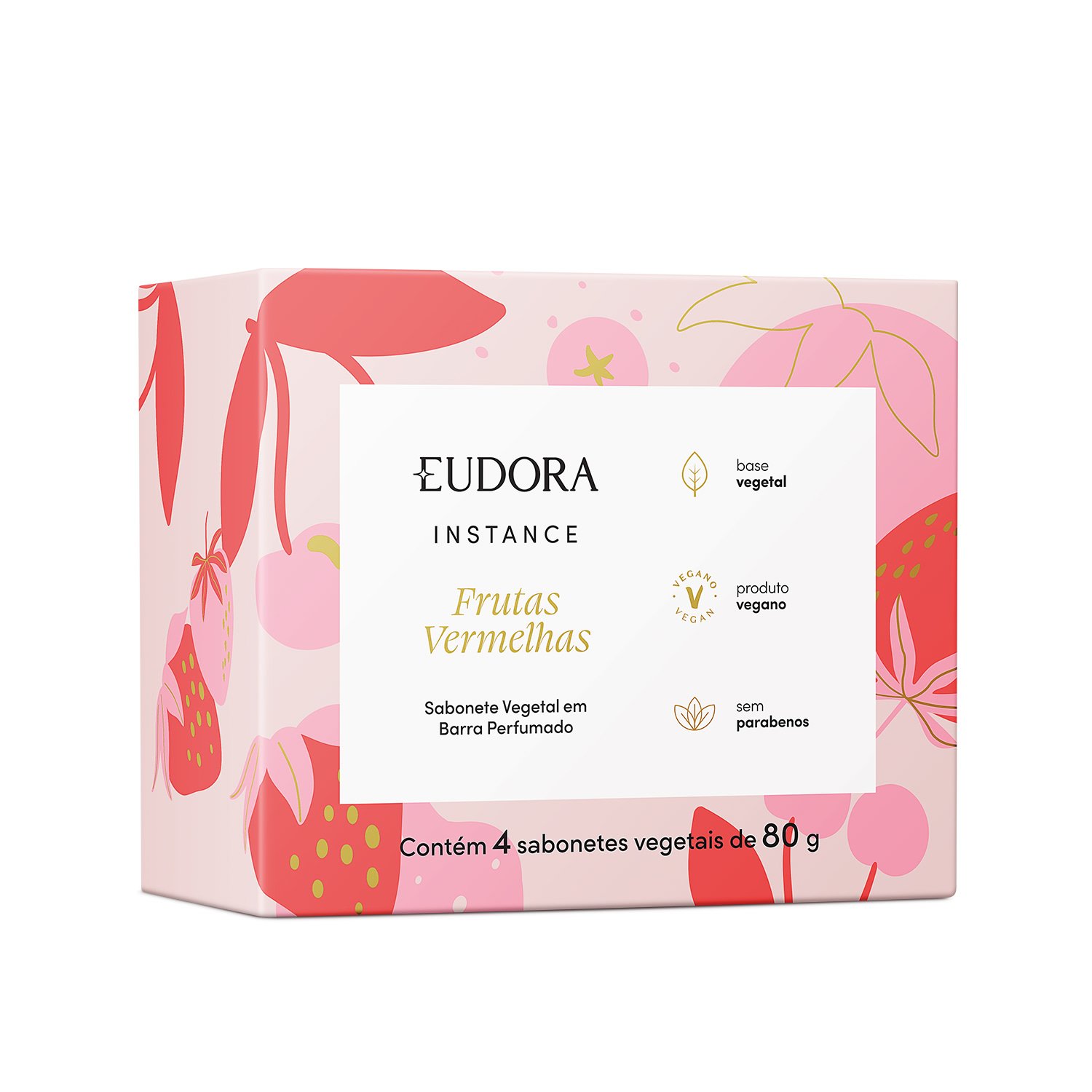 Eudora Instance Sabonete Vegetal Frutas Vermelhas 4x80g ÚNICO 2