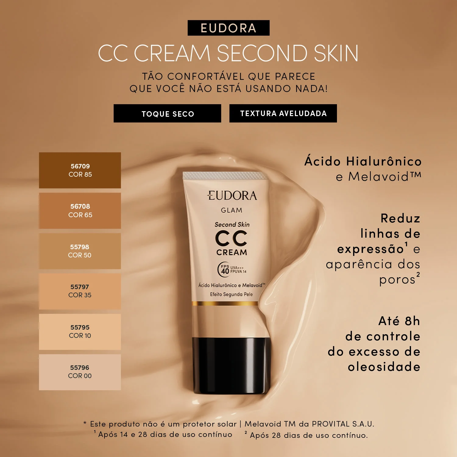 Eudora Glam Second Skin CC Cream Cor 35 30ml 30ml 5