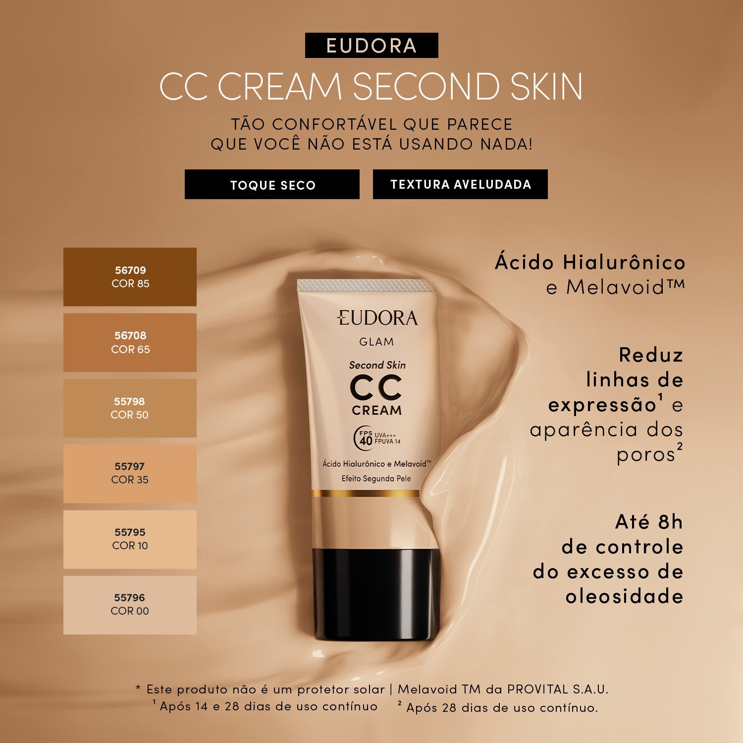 Eudora Glam Second Skin CC Cream Cor 0 30ml 30ml 5