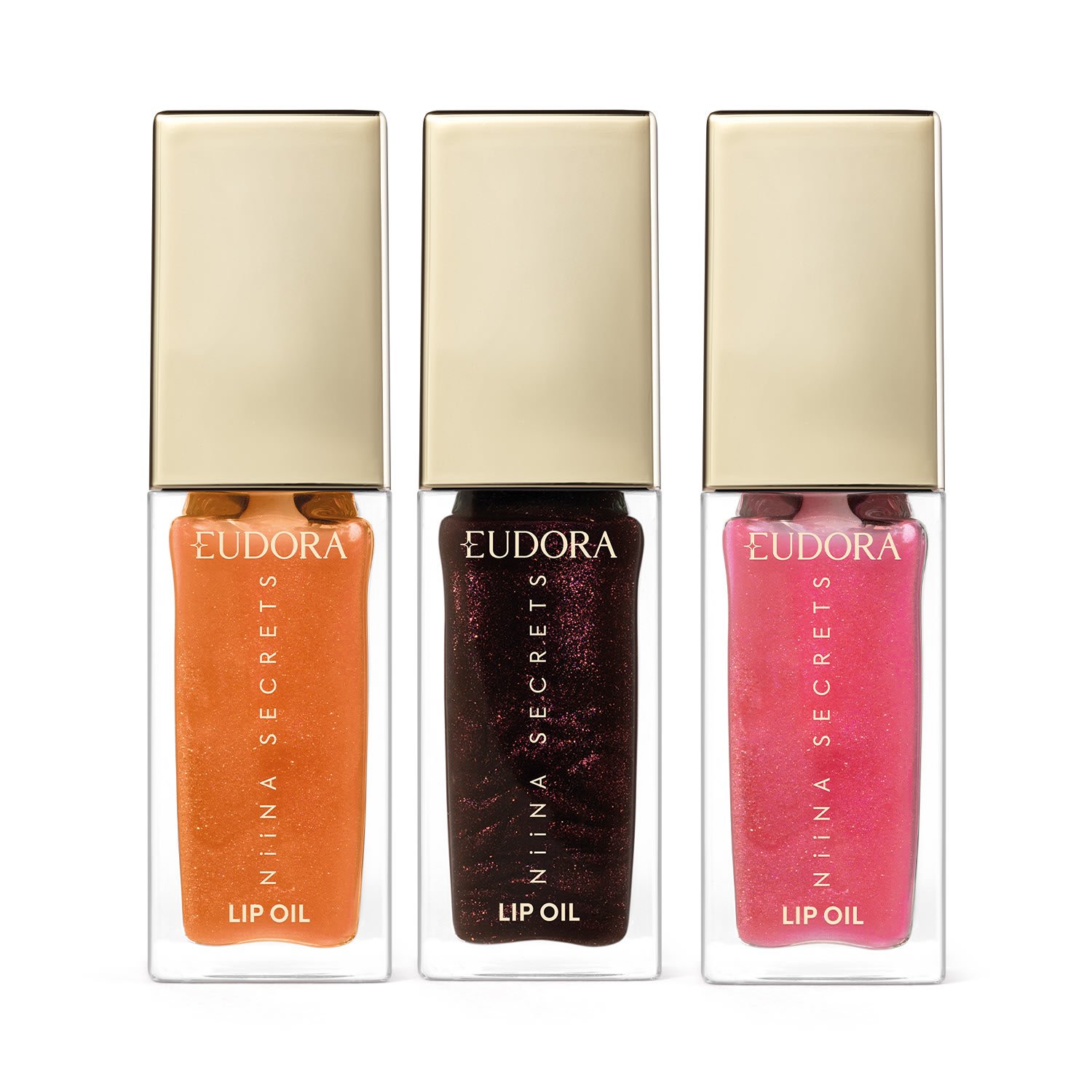 Combo Niina Secrets Lip Oil Shine Flowers: Rosa Centifolia 7ml + Rosa Negra 7ml + Rosa Silvestre 7ml ÚNICO 1