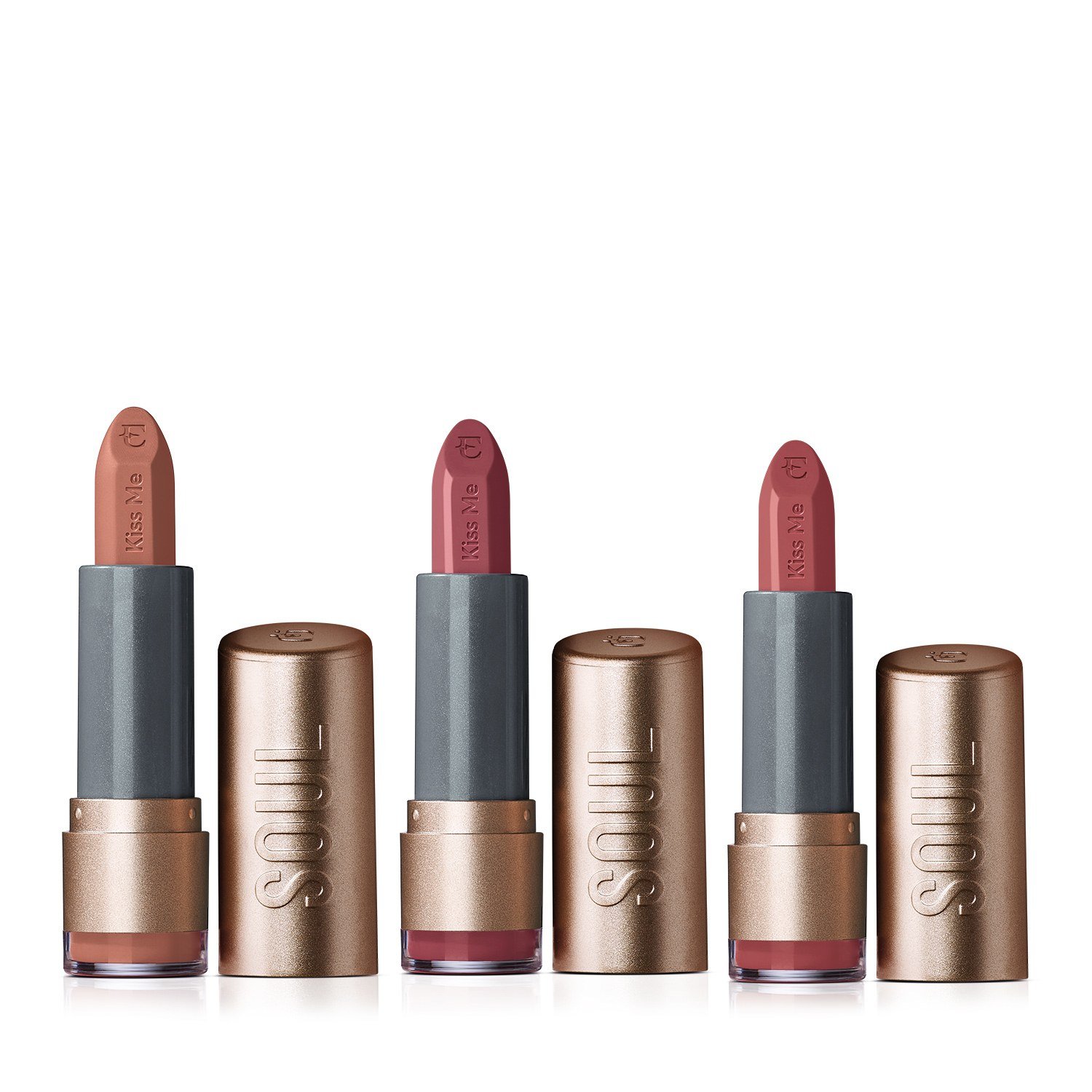Kit SOUL Kiss Me Batons: Malva da Moda 3,7g + Avelã 3,7g + Nude Estilo 3,7g ÚNICO 1