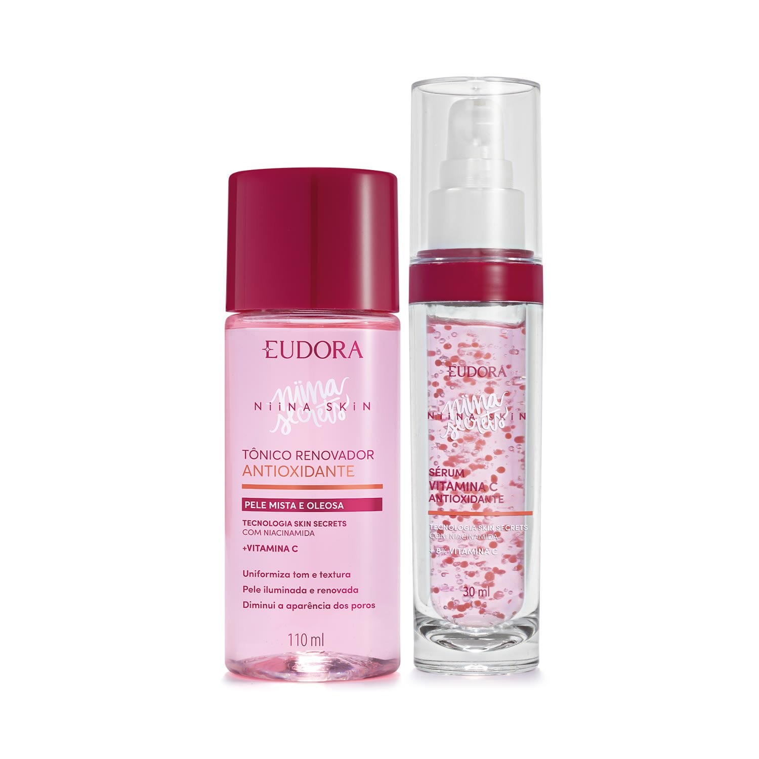 Combo Niina Secrets Skin Antioxidante: Sérum Facial 30ml + Tônico