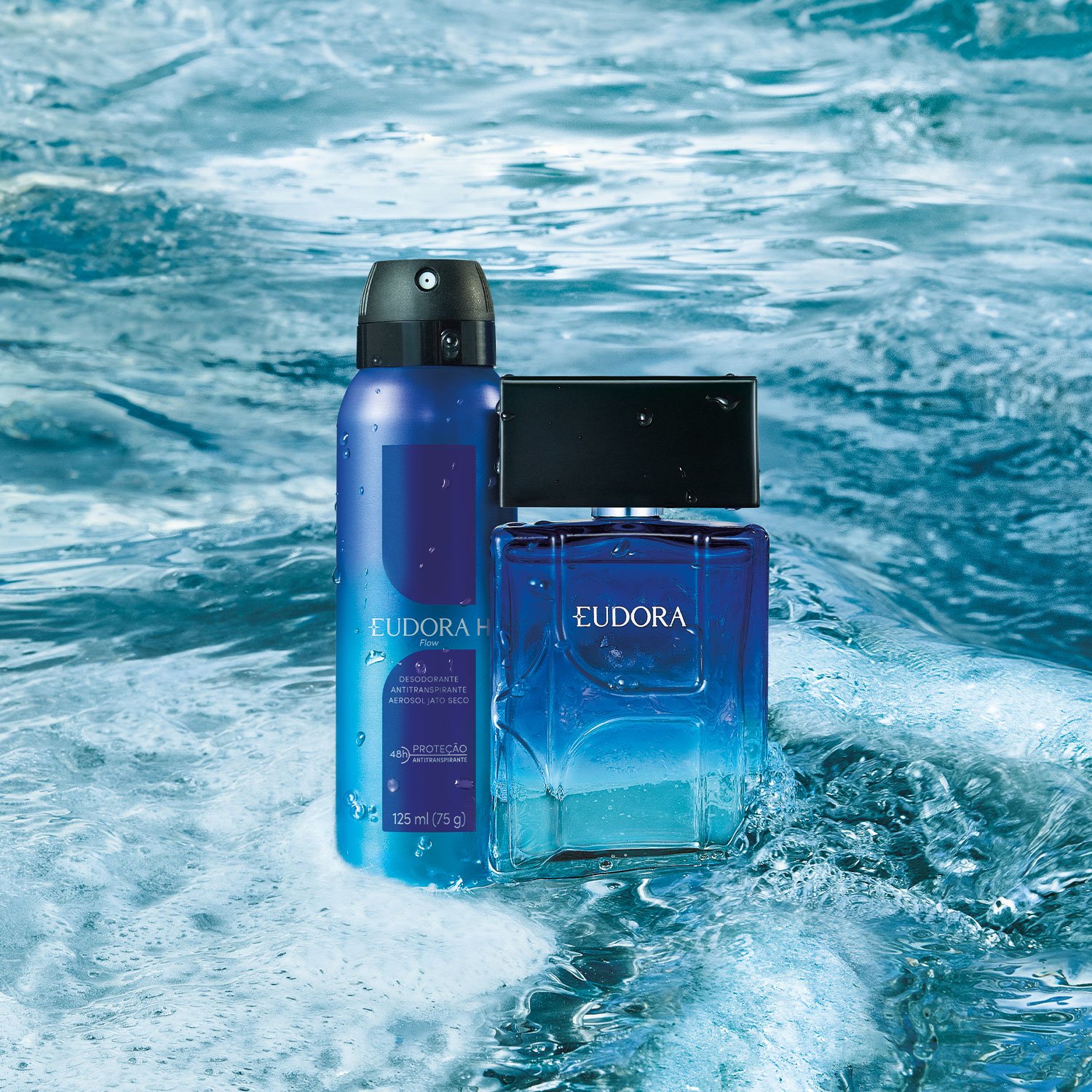 Combo Eudora H Flow: Desodorante Colônia 100ml + Desodorante Antitranspirante Aerosol 125ml ÚNICO 2