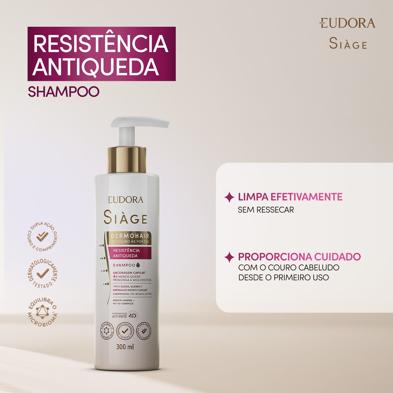 Combo Siàge Antiqueda: Shampoo 300ml + Condicionador 280ml ÚNICO 2