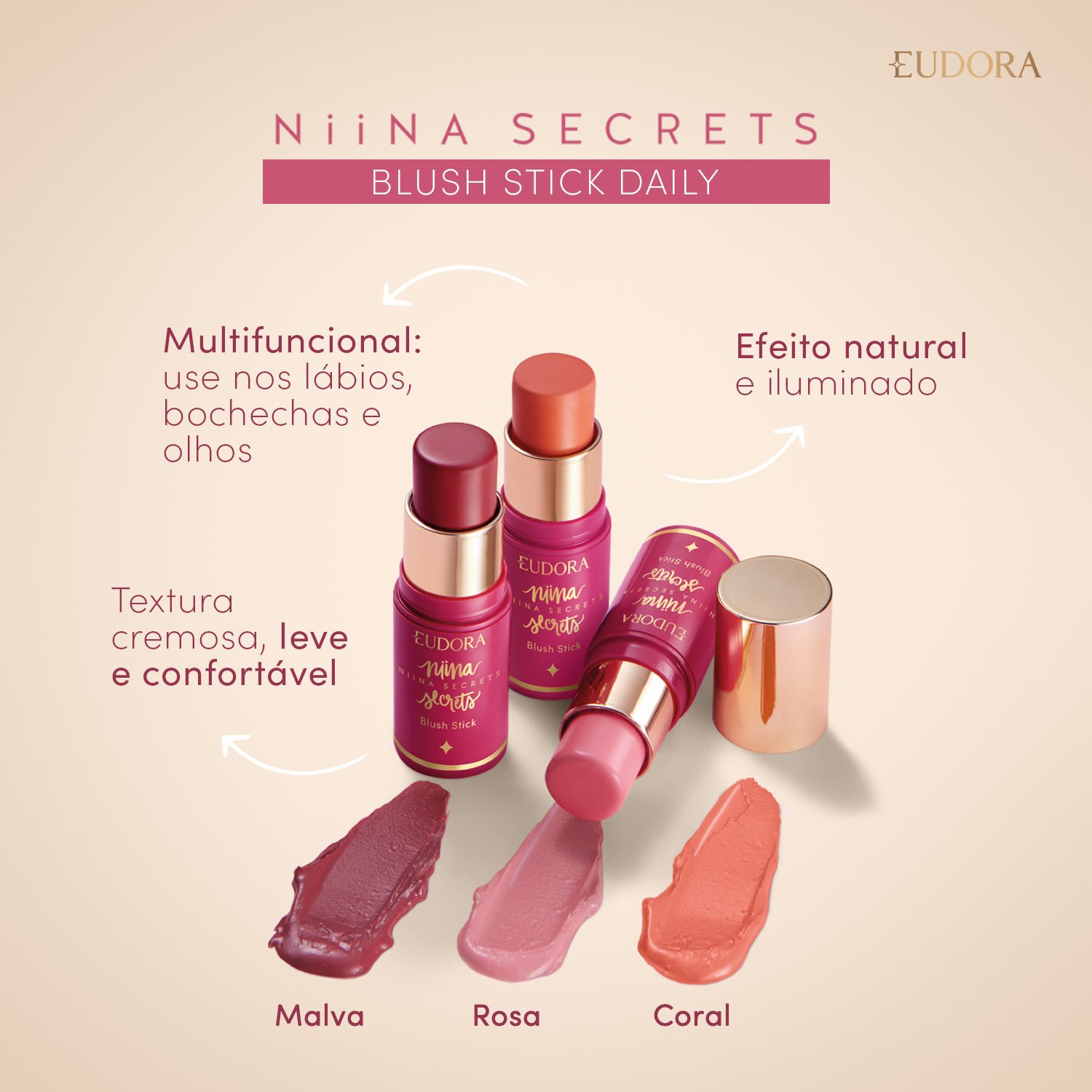 Niina Secrets Stick Daily Blush Malva 5g 5g 5