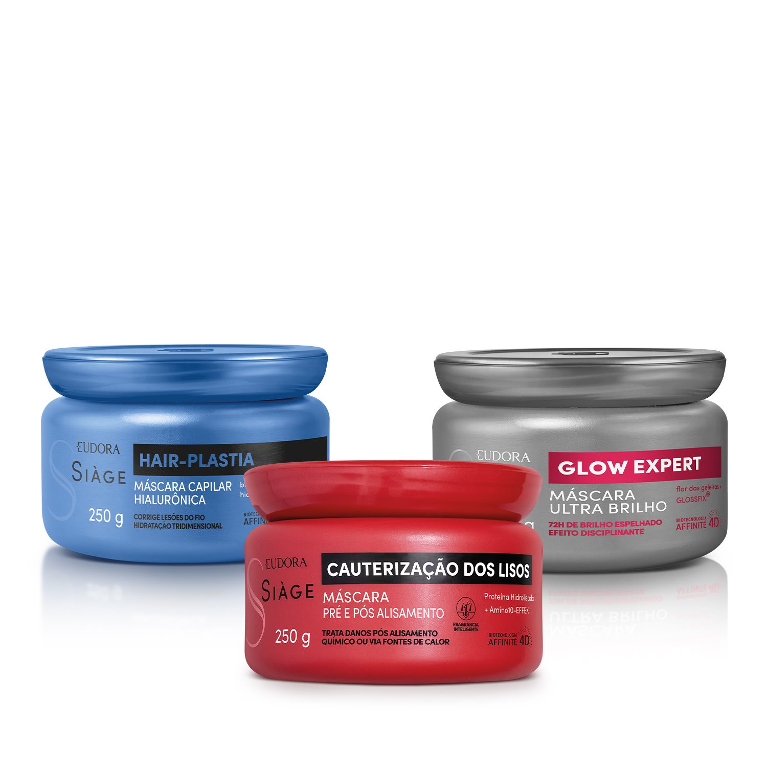 Combo Máscara Capilar Siàge: Hair-Plastia 250g + Glow Expert 250g + Cauterização dos Lisos 250g ÚNICO 1