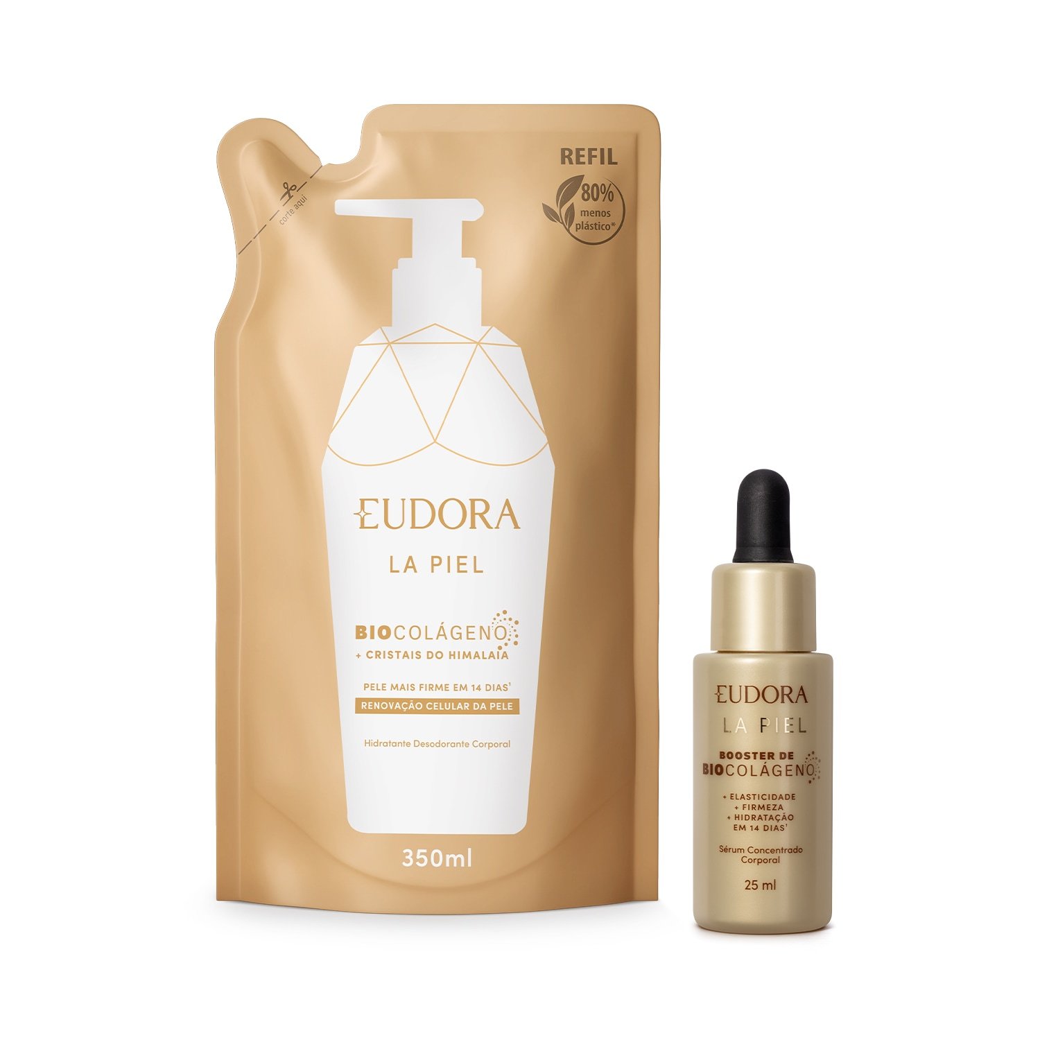 Combo La Piel: Sérum Concentrado Corporal 25ml + Refil Hidratante Corporal 350ml ÚNICO 1