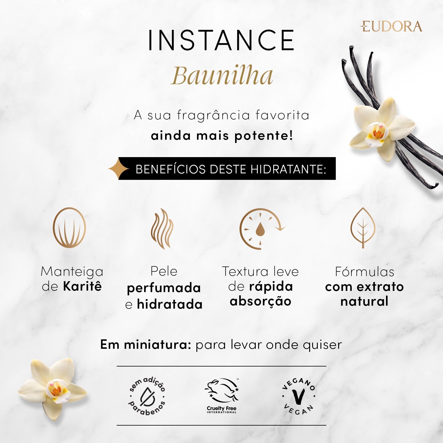 Creme Hidratante Desodorante Corporal Instance Baunilha 75ml 75ml 4