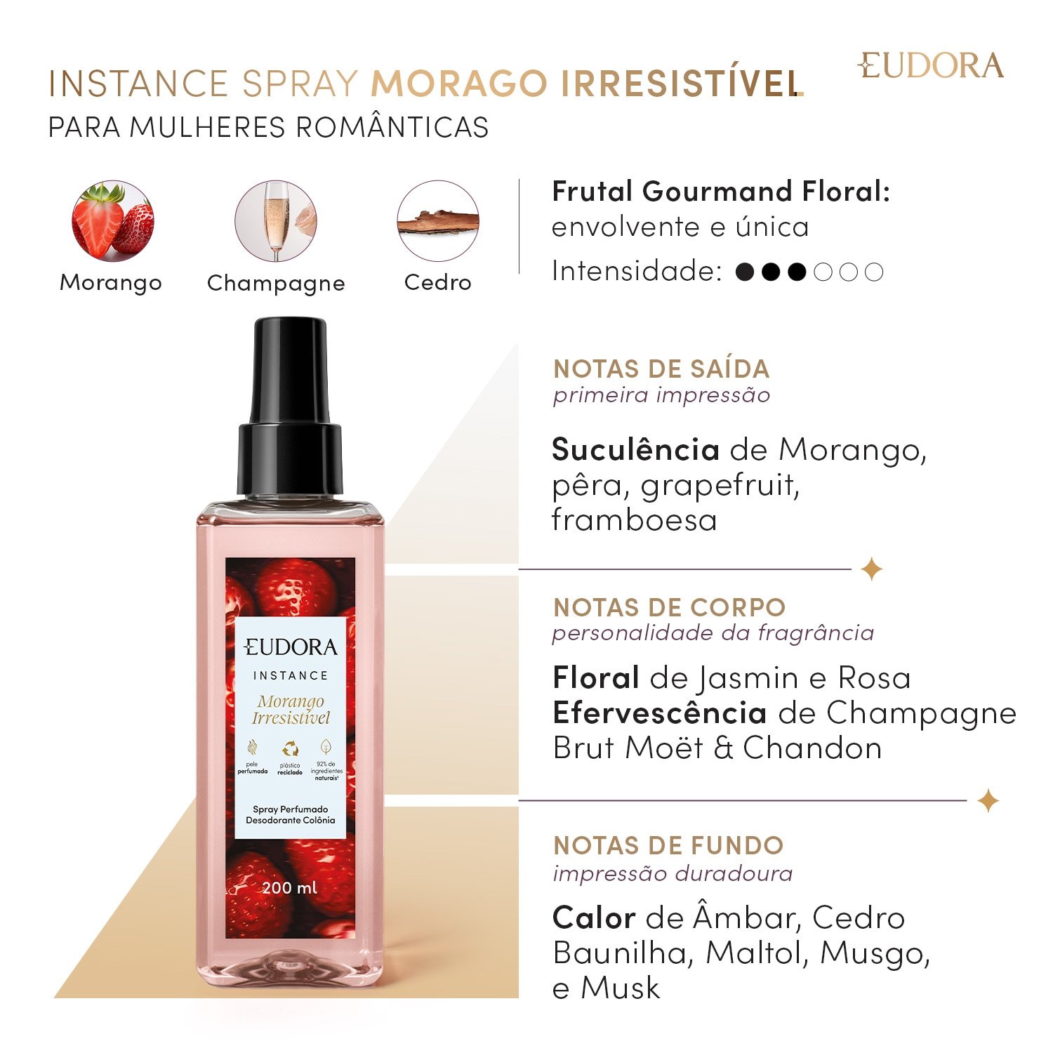 Eudora Instance Morango Irresistível Spray 200ml 200ml 2