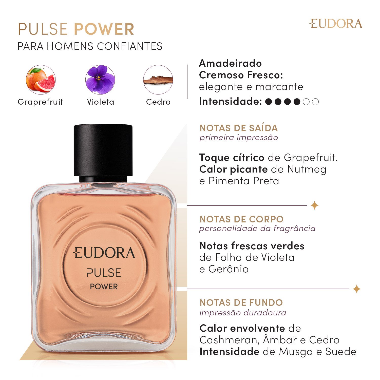 Eudora Pulse Power Desodorante Colônia 100ml 100ml 2