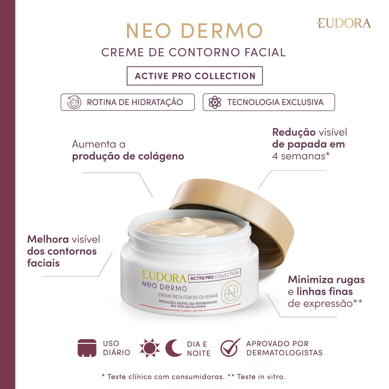 Eudora Neo Dermo Creme Contorno Facial 50g 50g 2