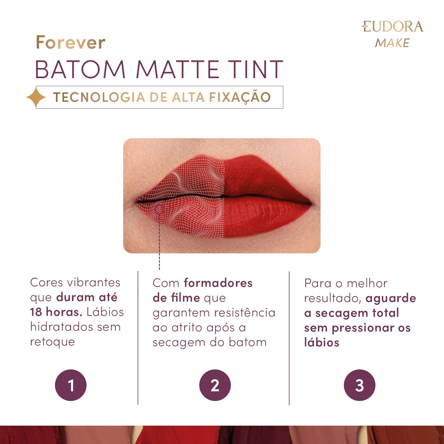 Eudora Make Forever Batom Líquido Vinho Sublime Matte Tint 4ml Vinho 2