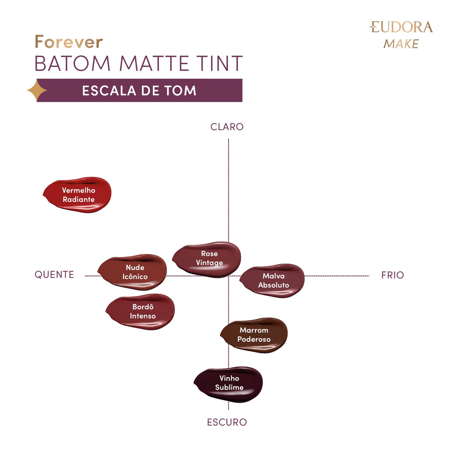 Eudora Make Forever Batom Líquido Vinho Sublime Matte Tint 4ml Vinho 8