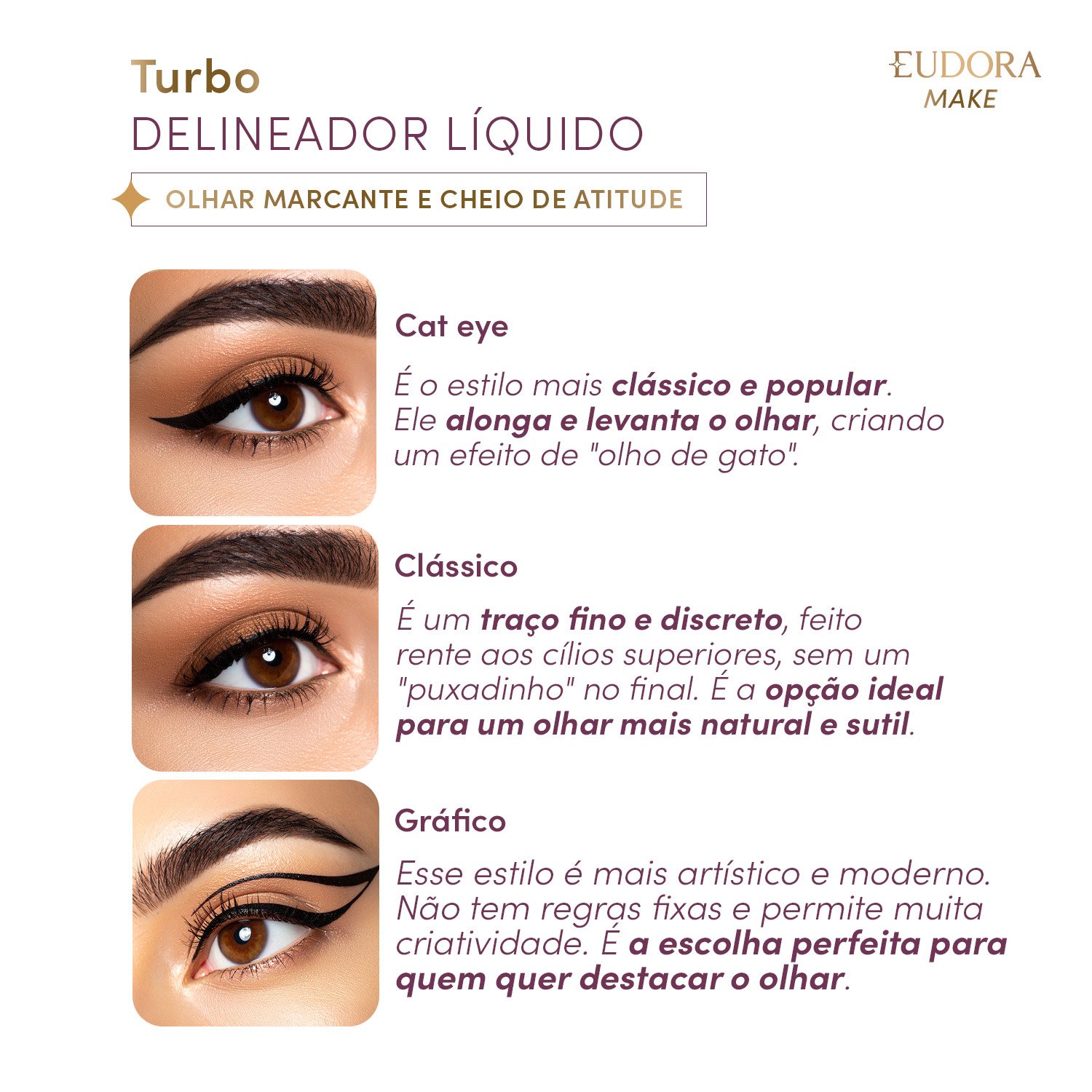 Eudora Make Delineador Líquido Preto 2,5ml Preto Renner