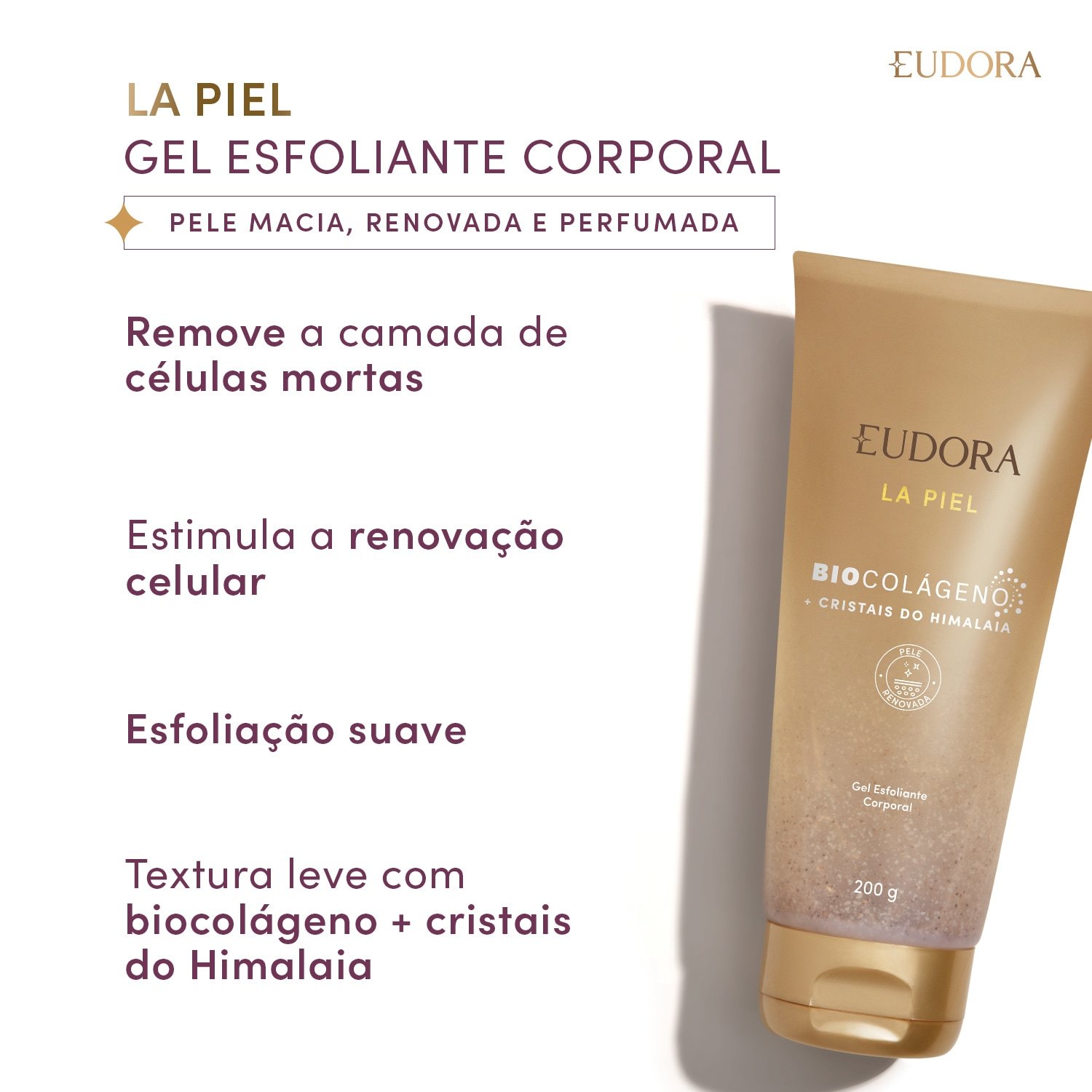 Gel Esfoliante Corporal Eudora La Piel Biocolágeno 200g 200g 2