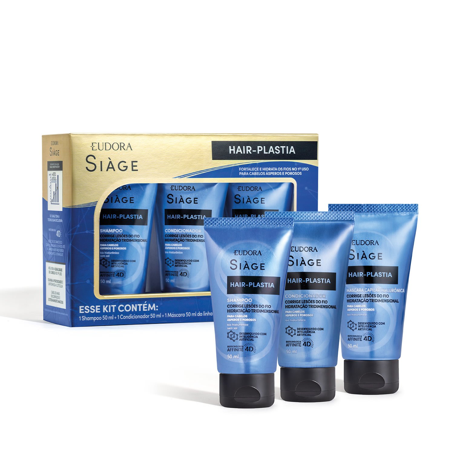 Eudora Siàge Hair-Plastia Kit (3 Produtos) ÚNICO 1